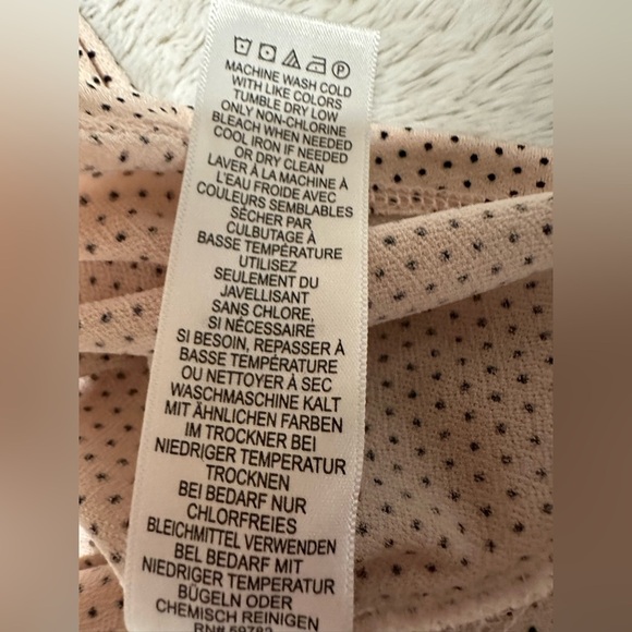 Adrianna Papell Lightweight Dotted Polka Dot High Neck Ruffles Blouse - Picture 7 of 9